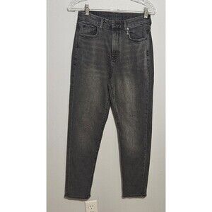 American Eagle High Rise Curvy Mom Jeans Charcoal Black Size 2 Regular